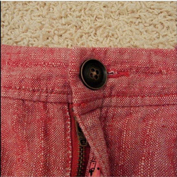 Free People Red Linen Shorts Size 4 - Picture 6 of 9